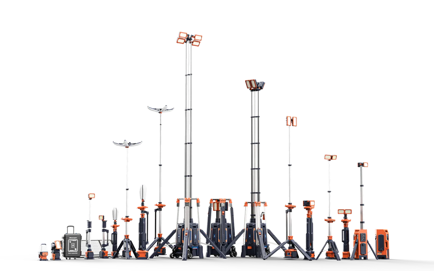 Portable tower light range
